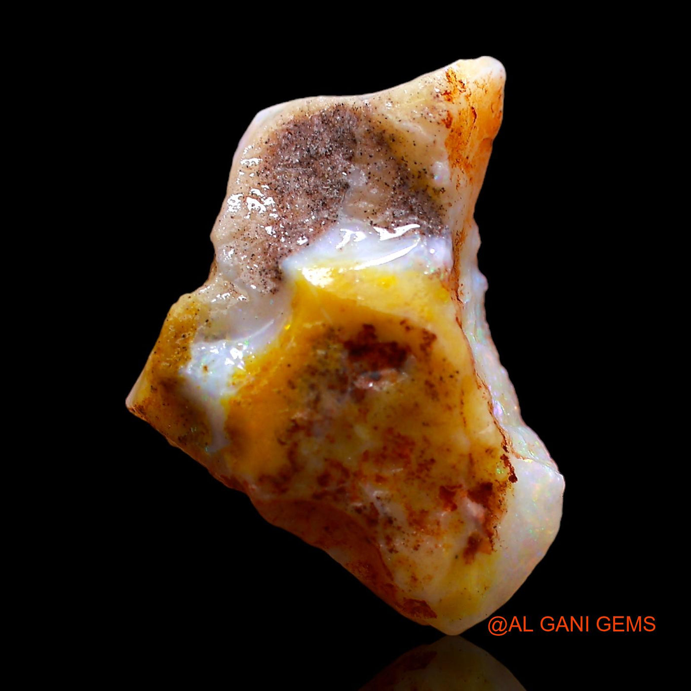 Natural Untreated Fire Opal Loose Gemstone Fancy Rough From Australia 7.00 Cts 18x16x5 mm RC-442