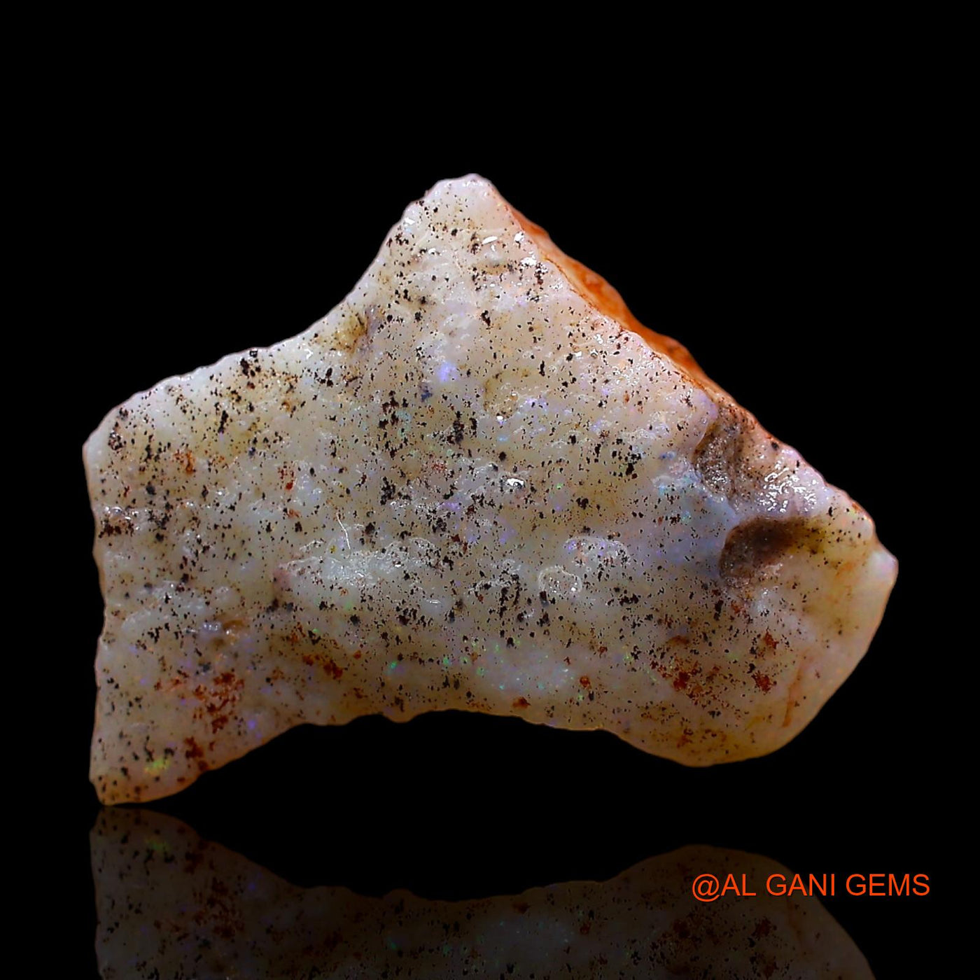 Natural Untreated Fire Opal Loose Gemstone Fancy Rough From Australia 7.00 Cts 18x16x5 mm RC-442