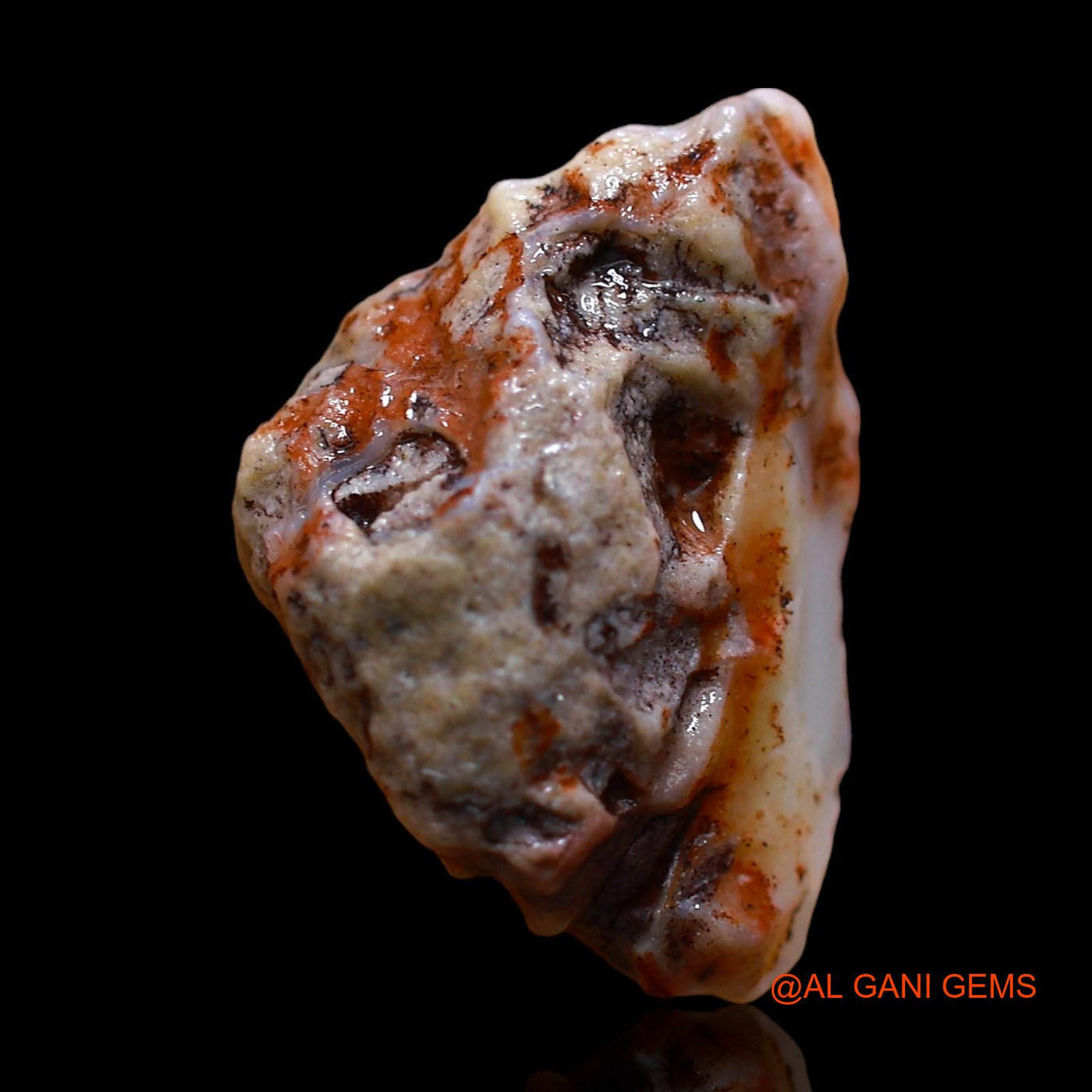 Natural Fire Opal Gemstone 8.00 Cts Loose Fancy Rough From Australia 19x13x8 mm RC-446