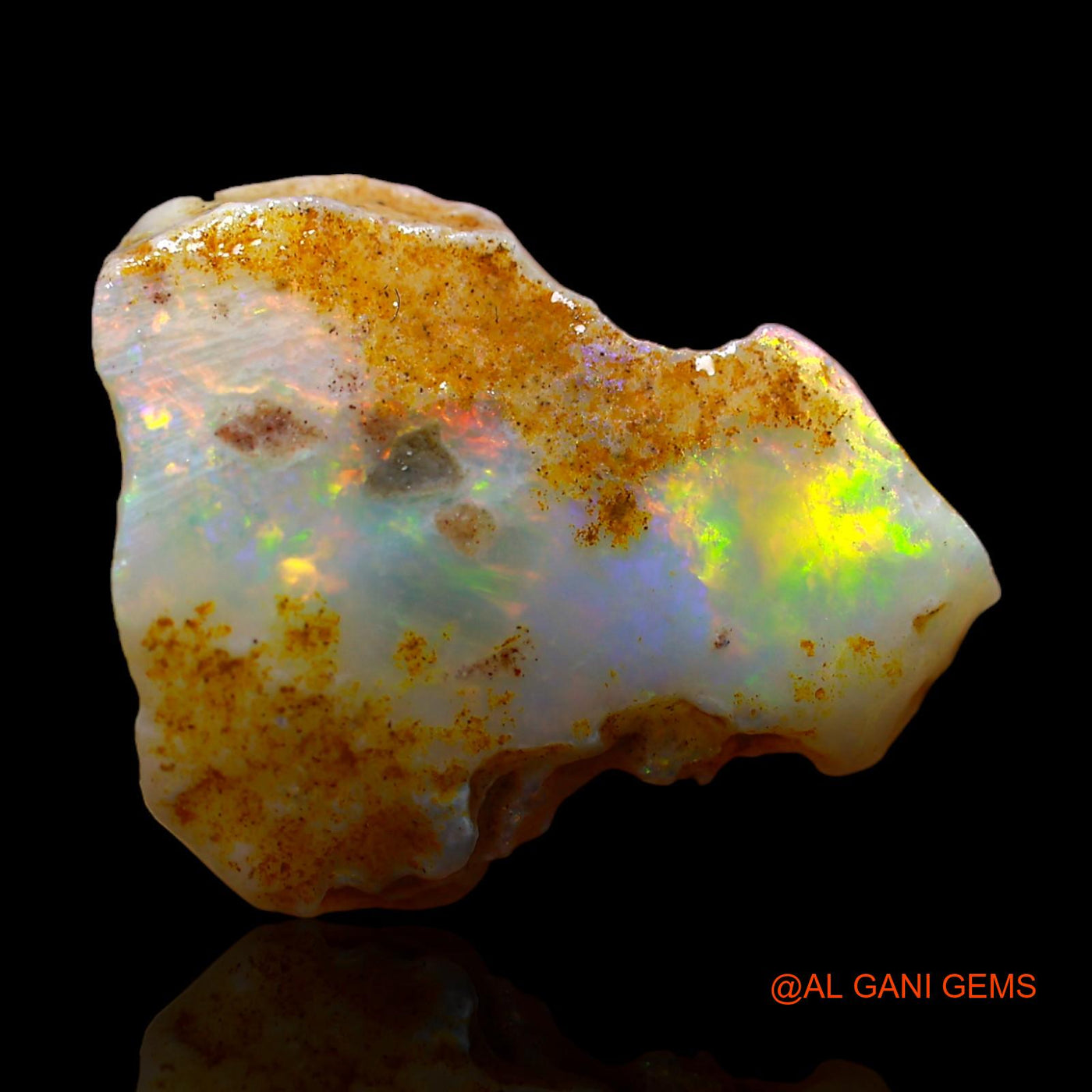 Natural Fire Opal Gemstone 8.00 Cts Loose Fancy Rough From Australia 20x17x5 mm RC-44