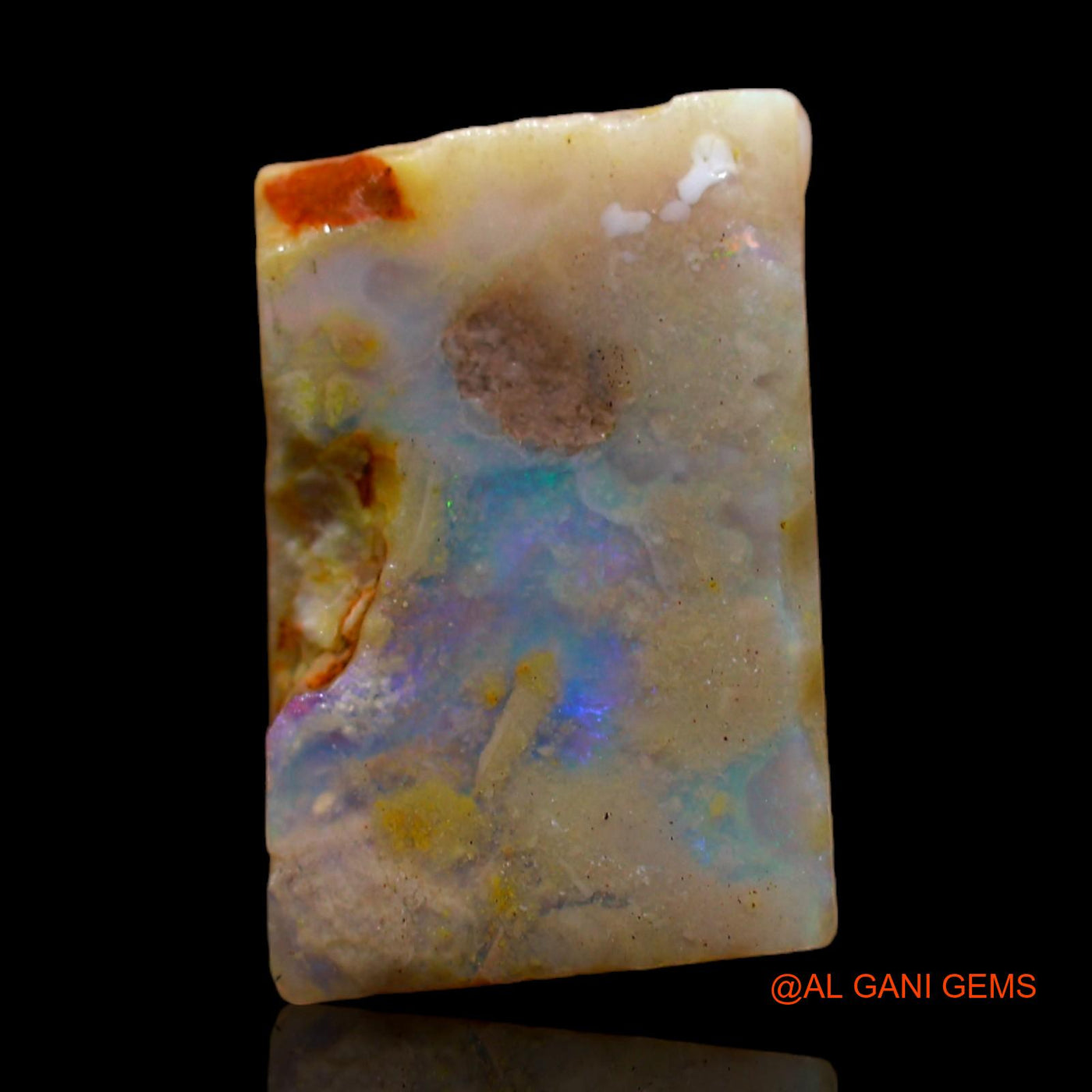 Natural Untreated Fire Opal Loose Gemstone Fancy Rough From Australia 8.00 Cts 15x10x6 mm RC-482