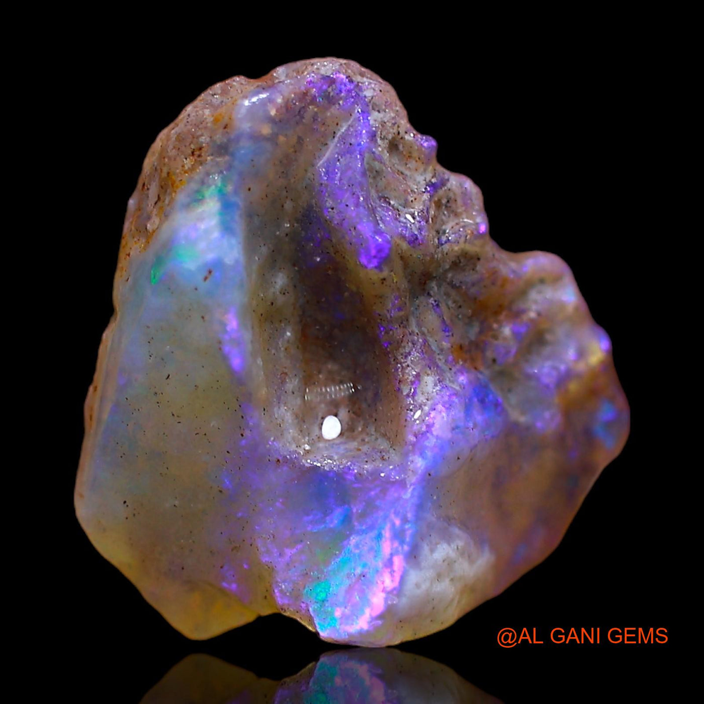 Natural Fire Opal Gemstone 6.00 Cts Loose Fancy Rough From Australia 14x14x8 mm RC-522