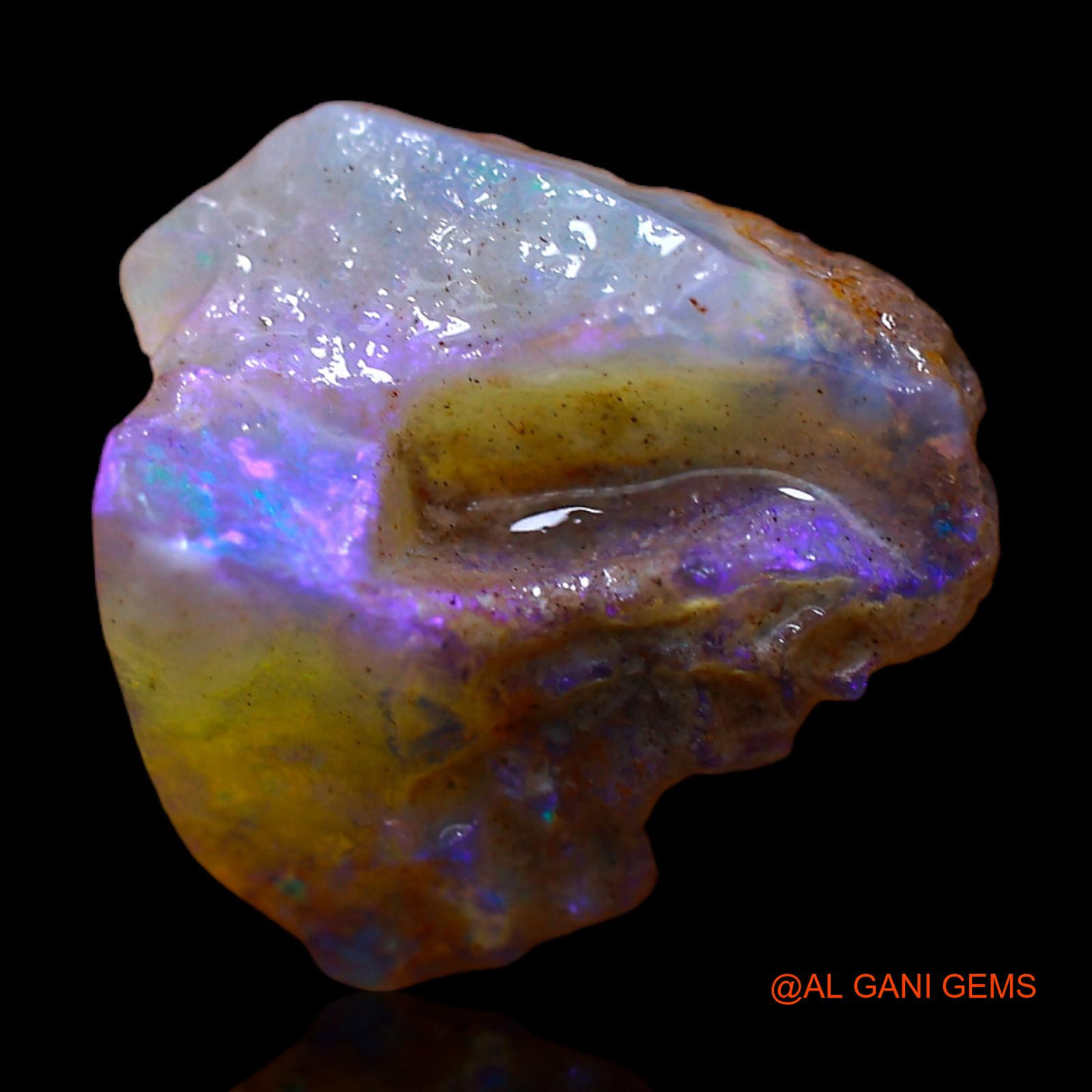 Natural Fire Opal Gemstone 6.00 Cts Loose Fancy Rough From Australia 14x14x8 mm RC-522