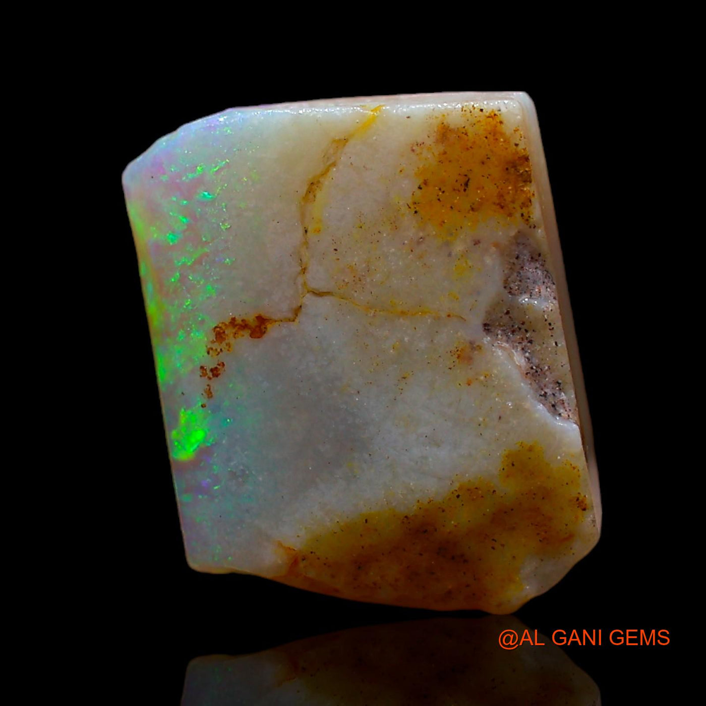 Natural Fire Opal Gemstone 4.00 Cts Loose Fancy Rough From Australia 13x10x3 mm RC-543