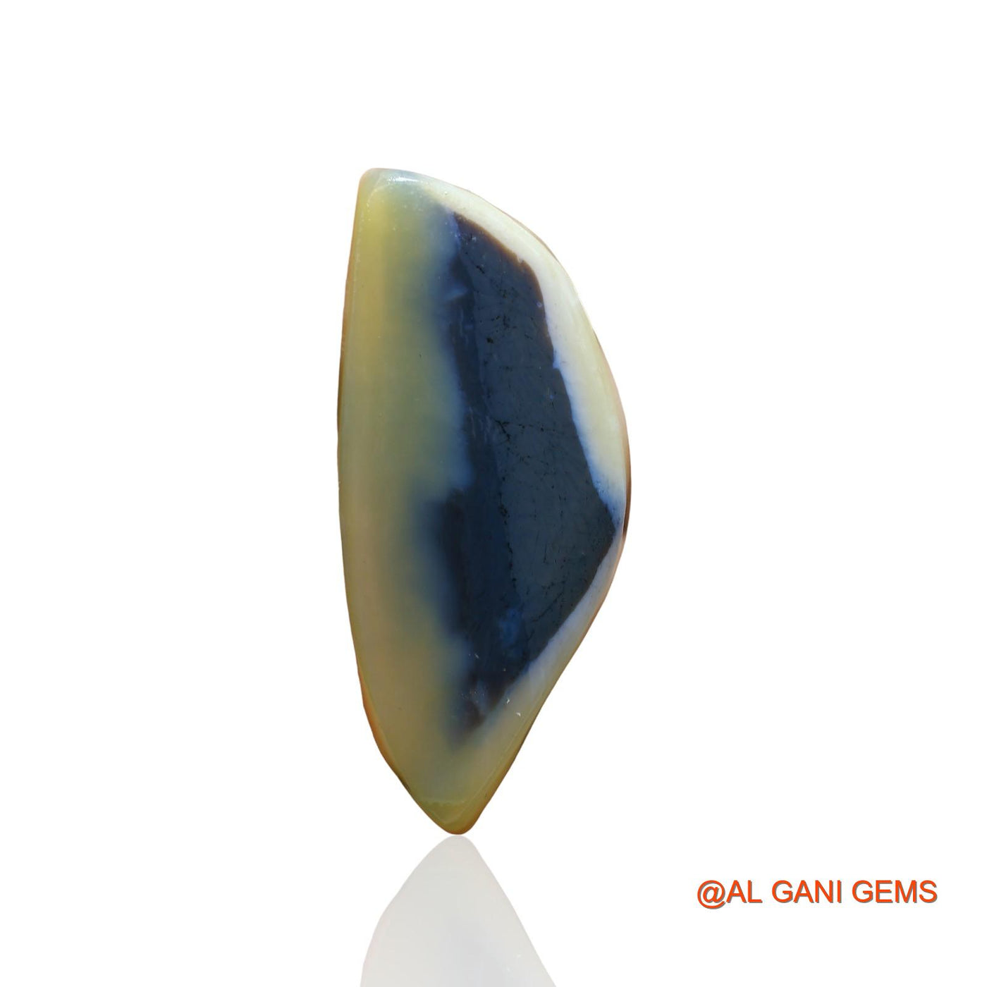 51.00 Cts Natural Australian Black Opal Fancy Cabochon Loose Gemstone For Jewelry 47x21x7 mm RC-7