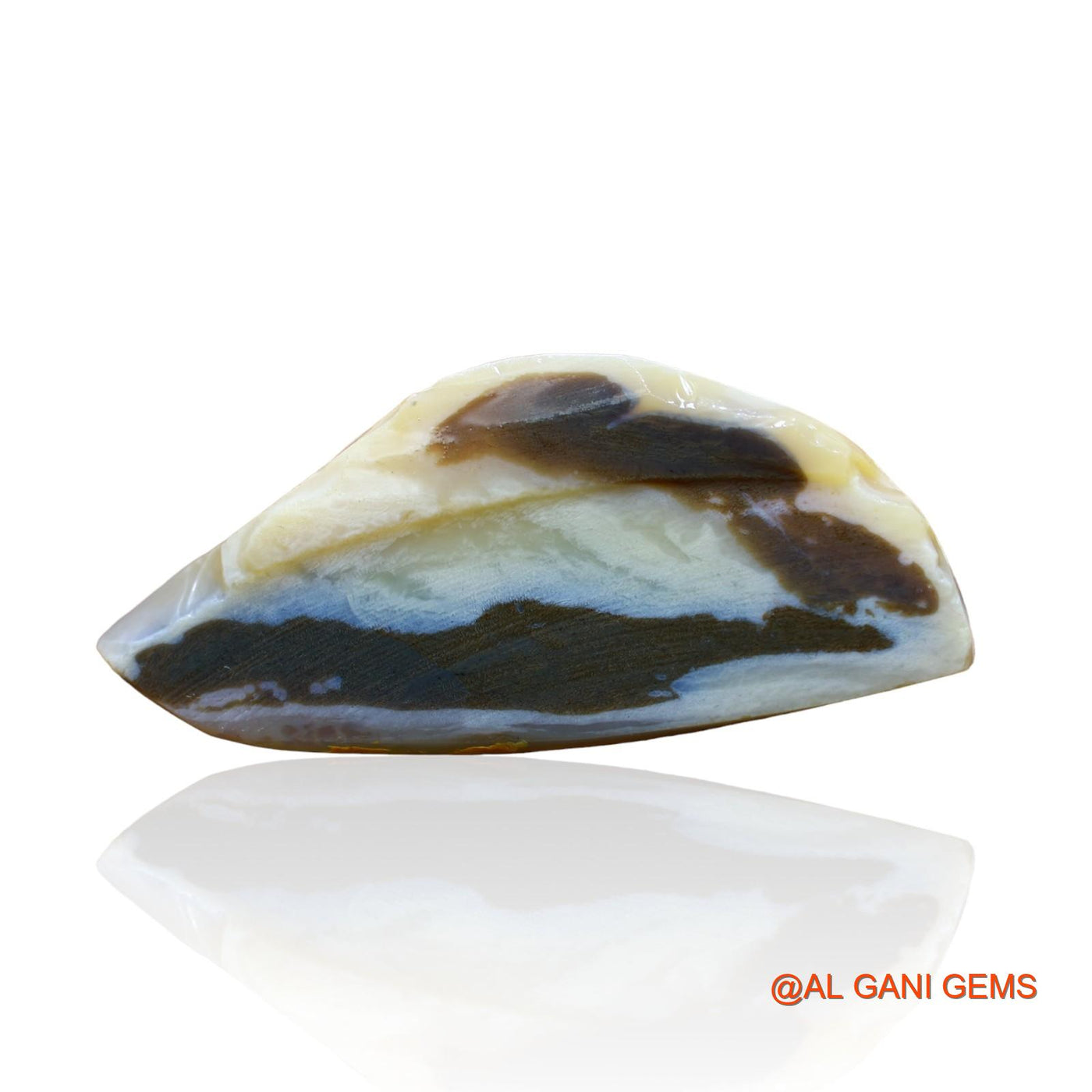 51.00 Cts Natural Australian Black Opal Fancy Cabochon Loose Gemstone For Jewelry 47x21x7 mm RC-7