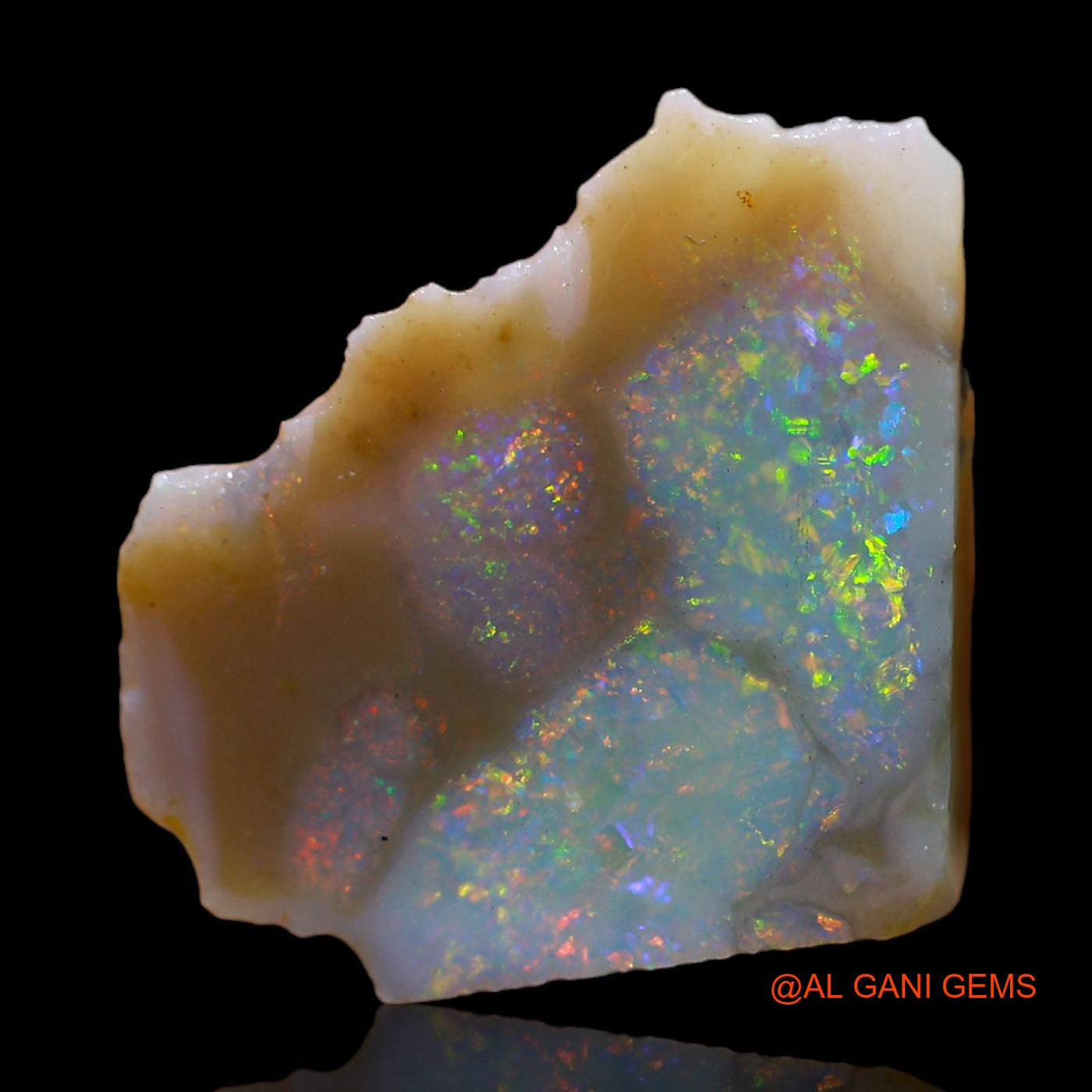 Natural Untreated Fire Opal Loose Gemstone Fancy Rough From Australia 4.00 Cts 16x16x3 mm RC-92