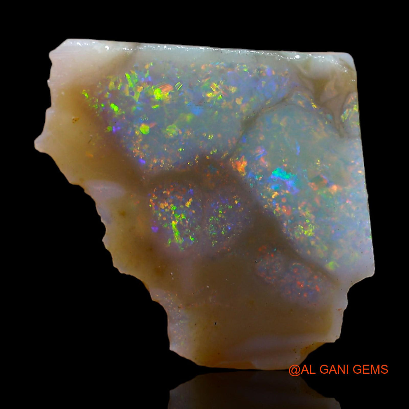 Natural Untreated Fire Opal Loose Gemstone Fancy Rough From Australia 4.00 Cts 16x16x3 mm RC-92