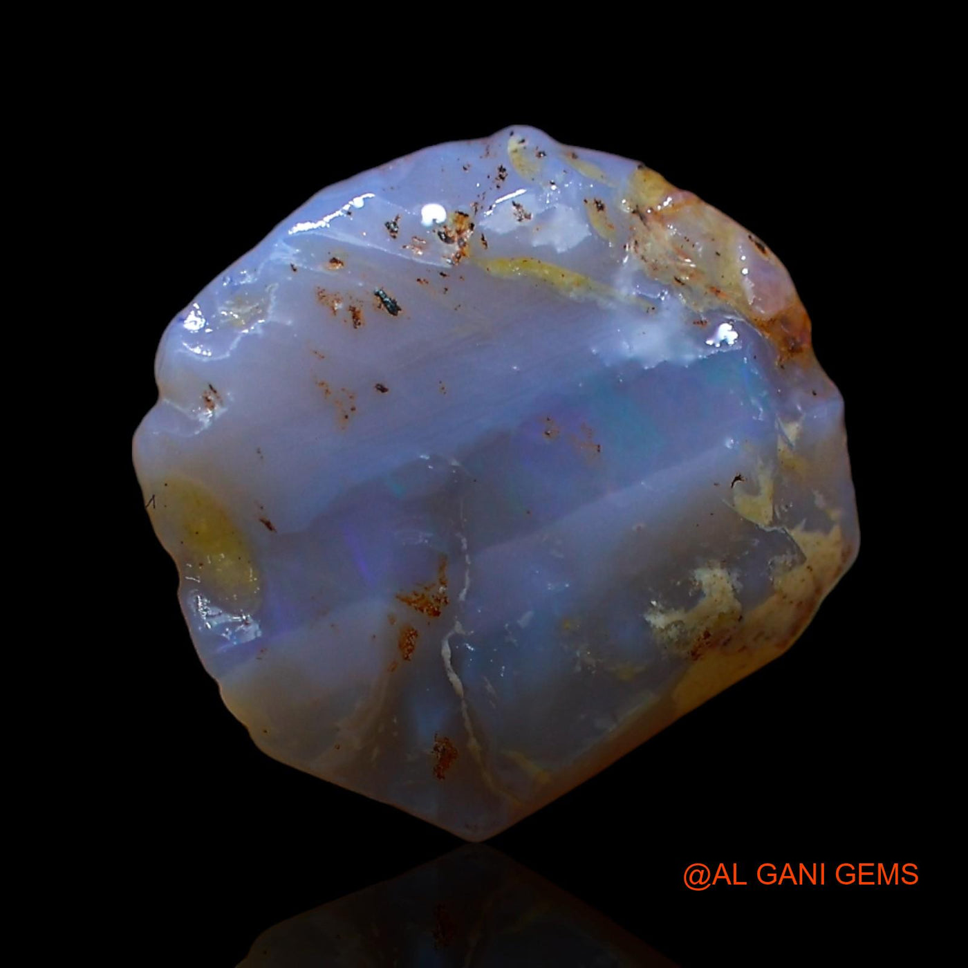 Natural Fire Opal Gemstone 4.00 Cts Loose Fancy Rough From Australia 11x11x6 mm RD-118