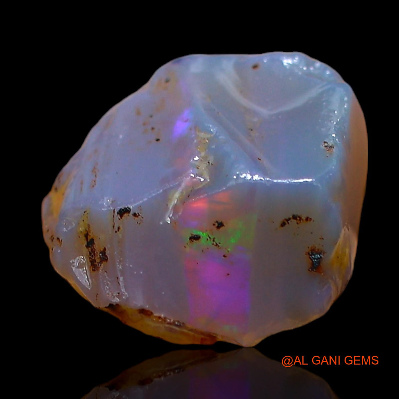 Natural Fire Opal Gemstone 4.00 Cts Loose Fancy Rough From Australia 11x11x6 mm RD-118