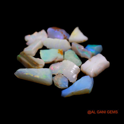 14 Pcs 24.00 Cts Natural Australian Fire Opal Loose Gemstone Fancy Rough Wholesale Lot 6X7 TO 6X17 MM RD-12