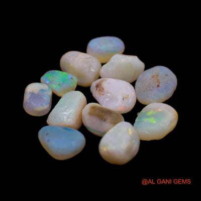 13 Pcs 8.00 Cts Natural Australian Fire Opal Loose Gemstone Fancy Rough Wholesale Lot 4X5 TO 6X7 MM RD-201