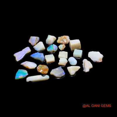 24 Pcs Wholesale Lot Natural Fire Opal Gemstone 14.00 Cts Loose Fancy Rough From Australia 3X4 TO 3X13 MM RD-202
