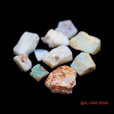 10 Pcs 39.00 Cts Natural Australian Fire Opal Loose Gemstone Fancy Rough Wholesale Lot 7X7 TO 15X17 MM RD-208