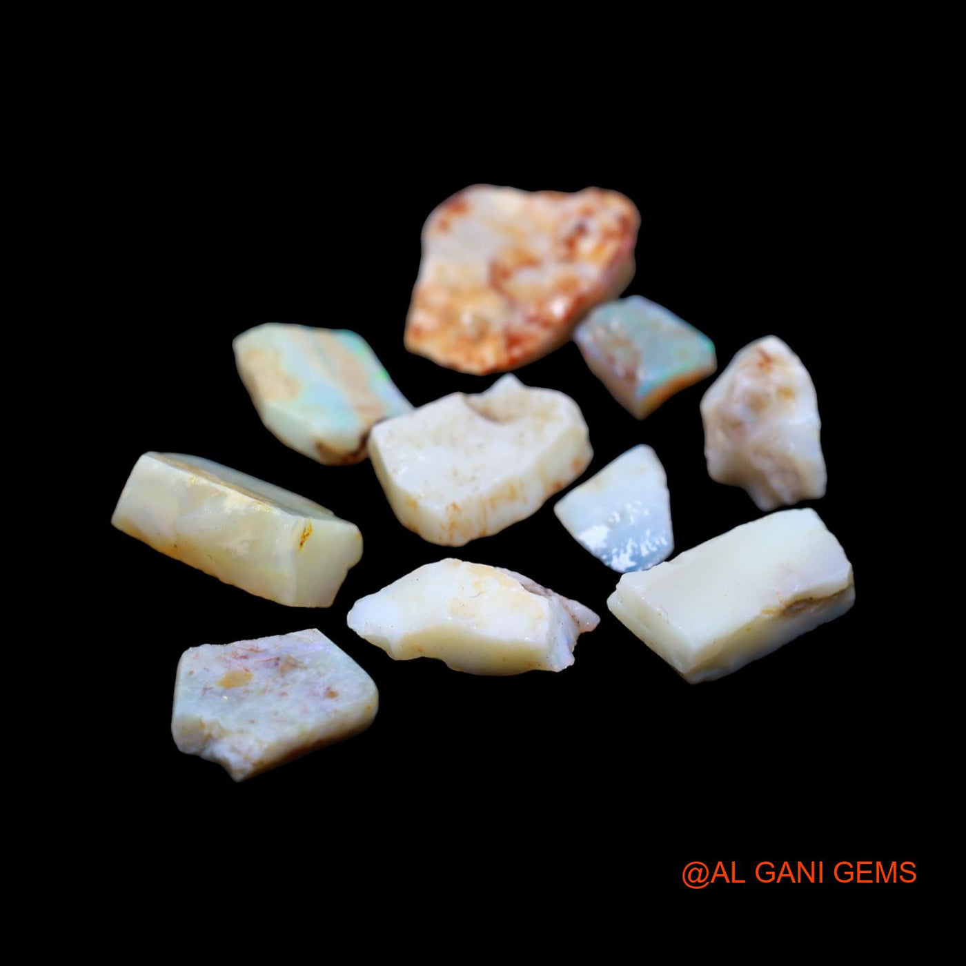 10 Pcs 39.00 Cts Natural Australian Fire Opal Loose Gemstone Fancy Rough Wholesale Lot 7X7 TO 15X17 MM RD-208