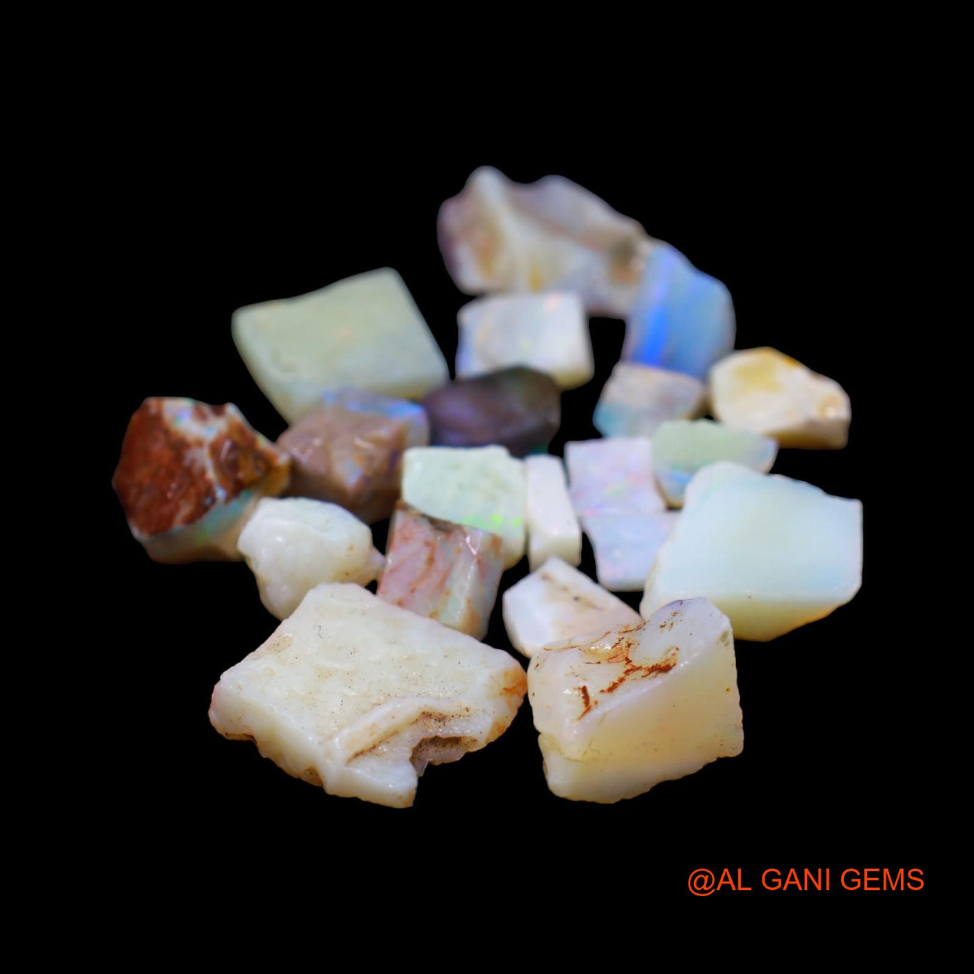 20 Pcs Wholesale Lot Natural Fire Opal Gemstone 45.00 Cts Loose Fancy Rough From Australia 3X7 TO 14X14 MM RD-210