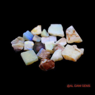 20 Pcs Wholesale Lot Natural Fire Opal Gemstone 45.00 Cts Loose Fancy Rough From Australia 3X7 TO 14X14 MM RD-210