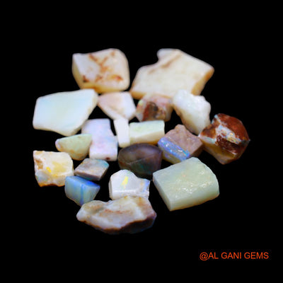 20 Pcs Wholesale Lot Natural Fire Opal Gemstone 45.00 Cts Loose Fancy Rough From Australia 3X7 TO 14X14 MM RD-210