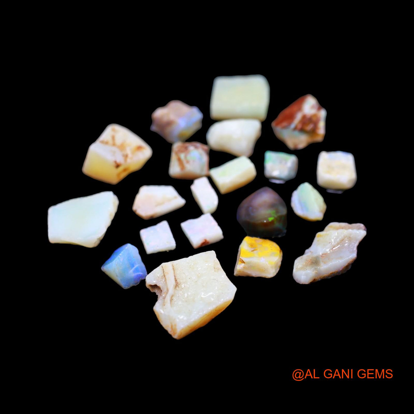 20 Pcs Wholesale Lot Natural Fire Opal Gemstone 45.00 Cts Loose Fancy Rough From Australia 3X7 TO 14X14 MM RD-210