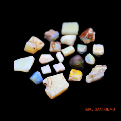 20 Pcs Wholesale Lot Natural Fire Opal Gemstone 45.00 Cts Loose Fancy Rough From Australia 3X7 TO 14X14 MM RD-210