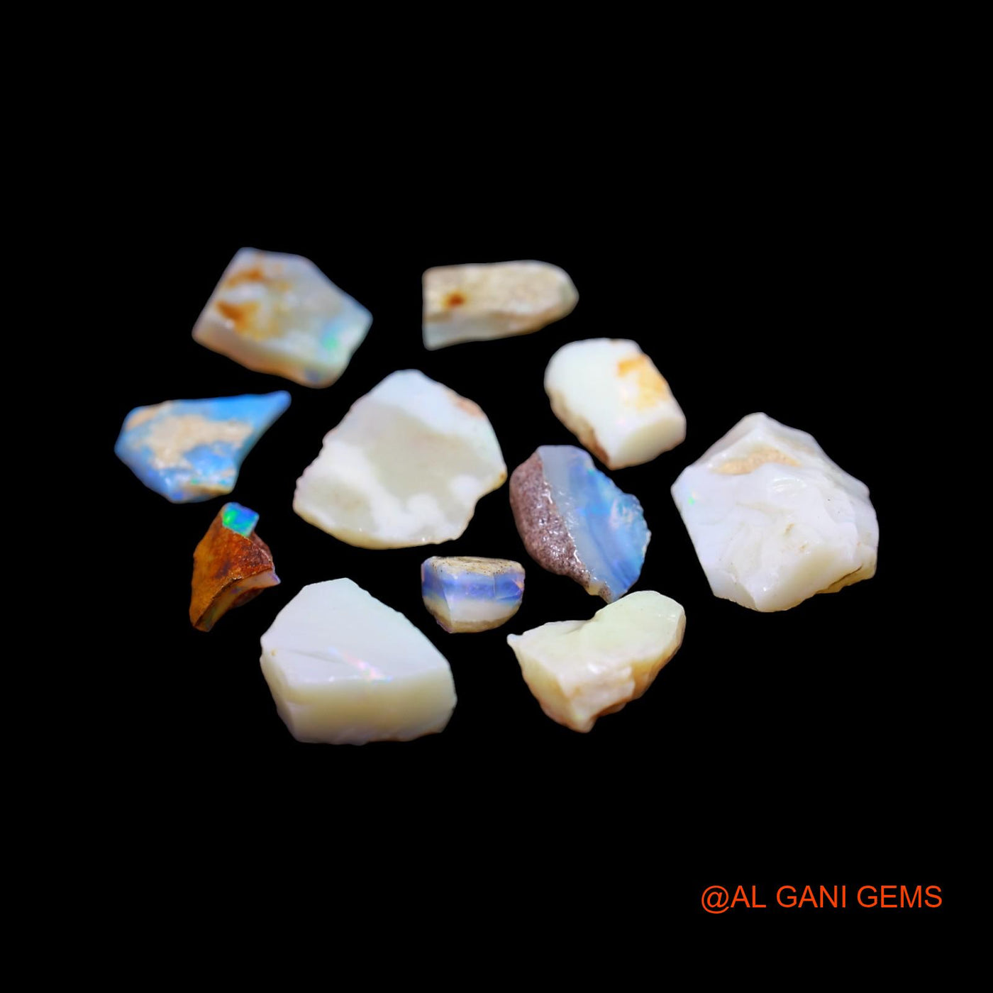11 Pcs 40.00 Cts Natural Australian Fire Opal Loose Gemstone Fancy Rough Wholesale Lot 7X7 TO 14X18 MM RD-212