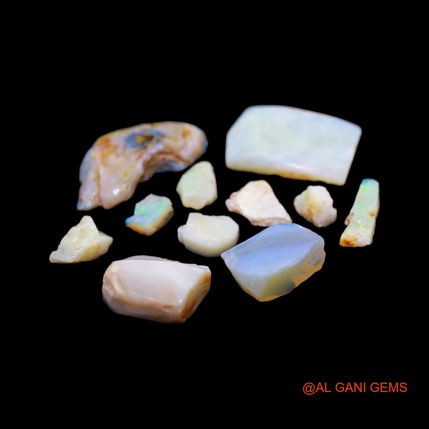 Natural Fire Opal Loose Gemstone Fancy Rough From Australia 11 Pcs Wholesale Lot 55.00 Cts 5X8 TO 15X30 MM RD-217