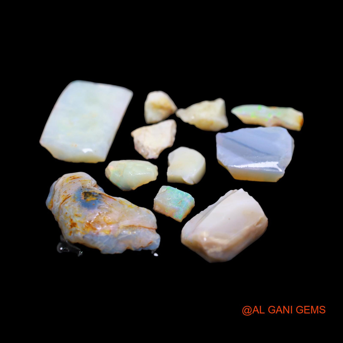 Natural Fire Opal Loose Gemstone Fancy Rough From Australia 11 Pcs Wholesale Lot 55.00 Cts 5X8 TO 15X30 MM RD-217