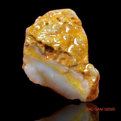 Natural Fire Opal Gemstone 16.00 Cts Loose Fancy Rough From Australia 26x18x7 mm RD-235