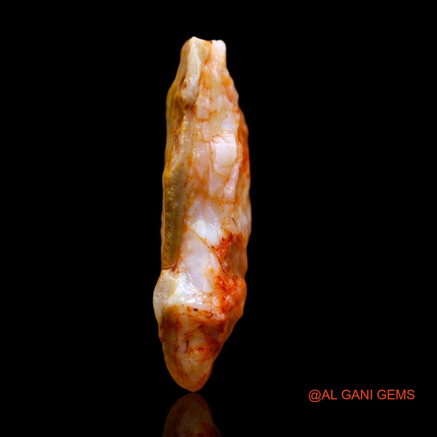 Natural Fire Opal Gemstone 16.00 Cts Loose Fancy Rough From Australia 26x18x7 mm RD-235