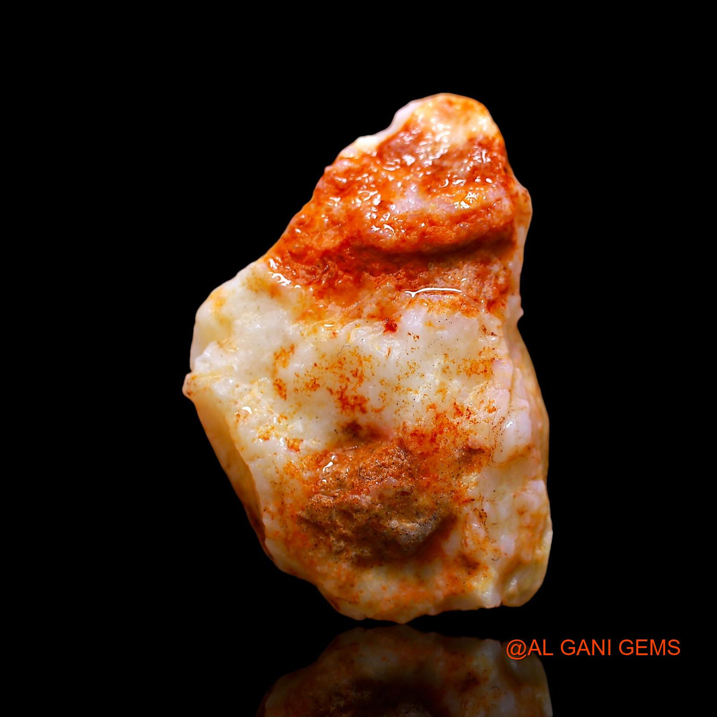 Natural Fire Opal Gemstone 16.00 Cts Loose Fancy Rough From Australia 26x18x7 mm RD-235