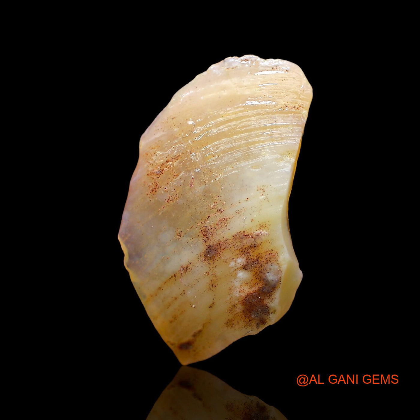 Natural Fire Opal Gemstone 8.00 Cts Loose Fancy Rough From Australia 29x17x3 mm RD-236