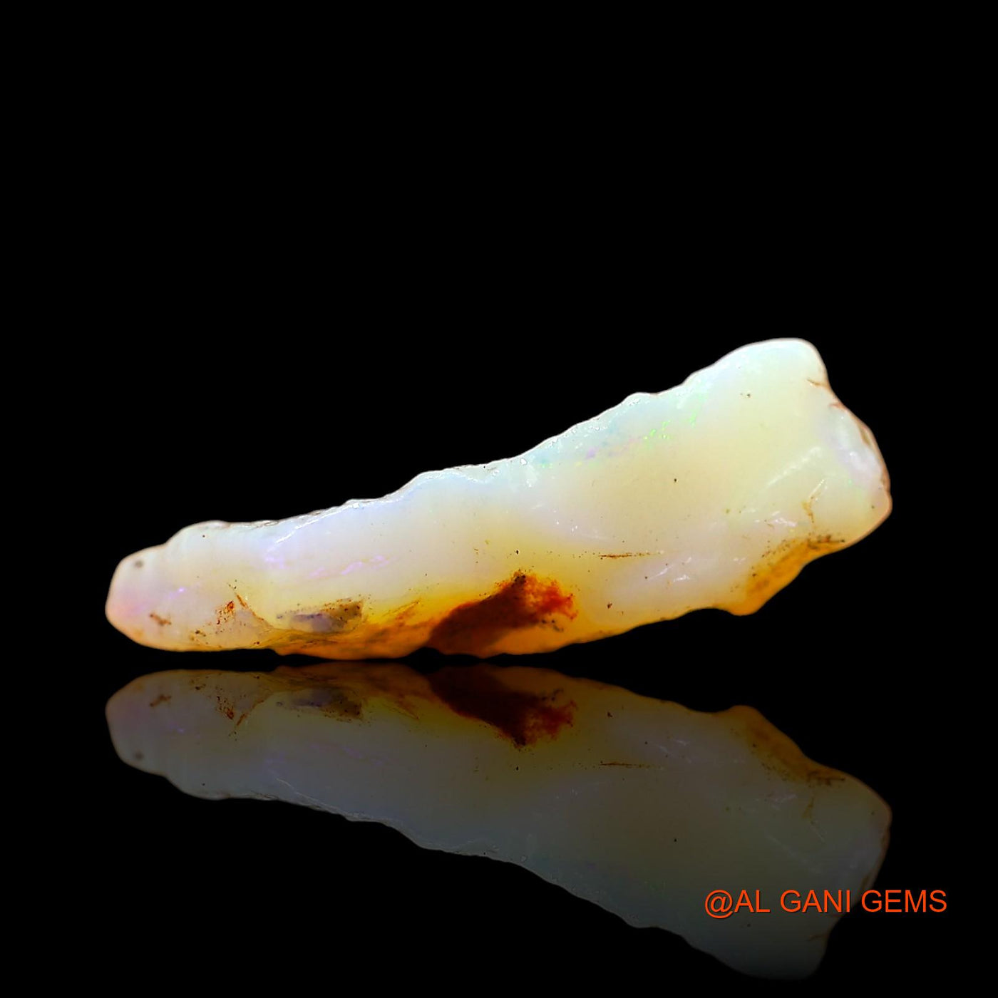Natural Untreated Fire Opal Loose Gemstone Fancy Rough From Australia 7.00 Cts 19x17x5 mm RD-249