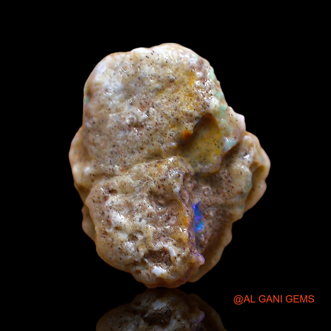 Natural Fire Opal Gemstone 8.00 Cts Loose Fancy Rough From Australia 17x14x8 mm RD-267