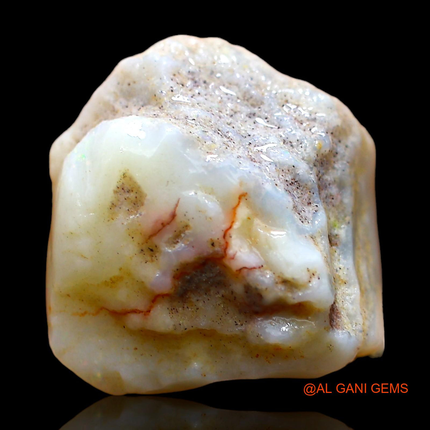 Natural Untreated Fire Opal Loose Gemstone Fancy Rough From Australia 8.00 Cts 15x14x7 mm RD-286