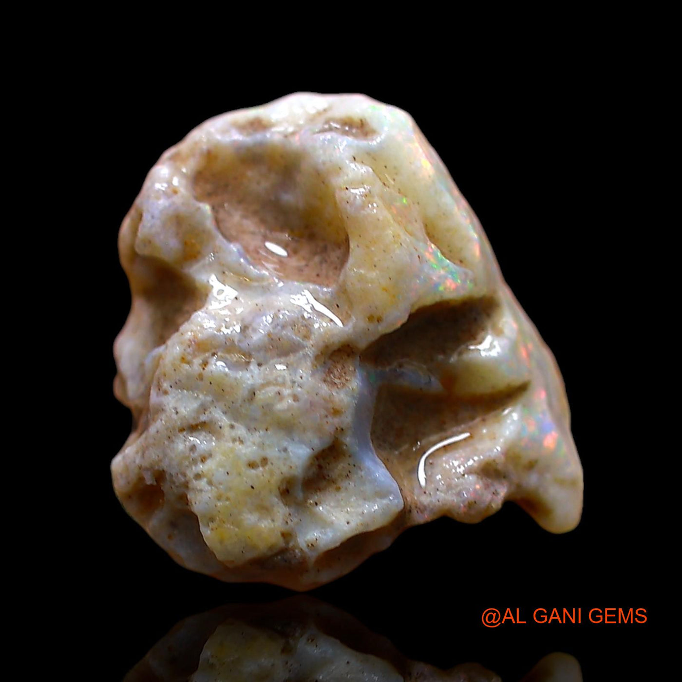 Natural Fire Opal Gemstone 4.00 Cts Loose Fancy Rough From Australia 14x13x7 mm RD-346