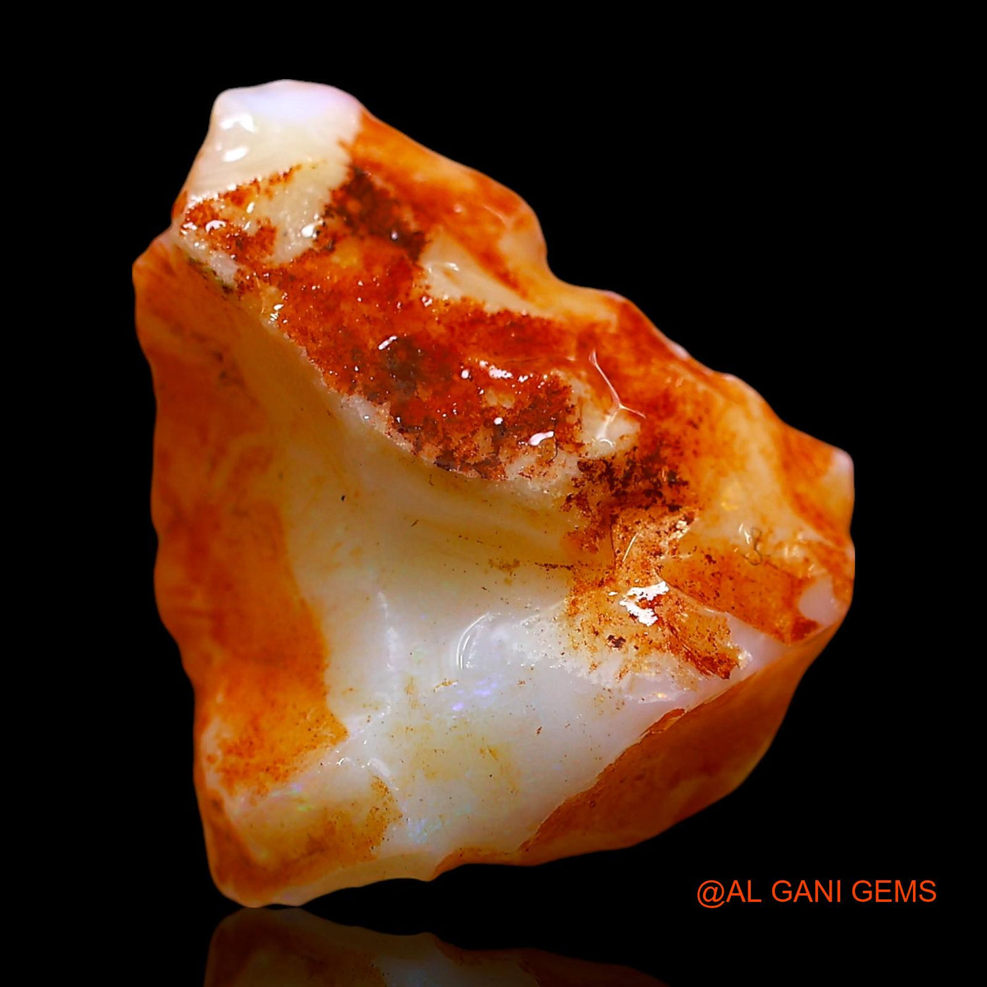 Natural Untreated Fire Opal Loose Gemstone Fancy Rough From Australia 7.00 Cts 16x14x8 mm RD-451