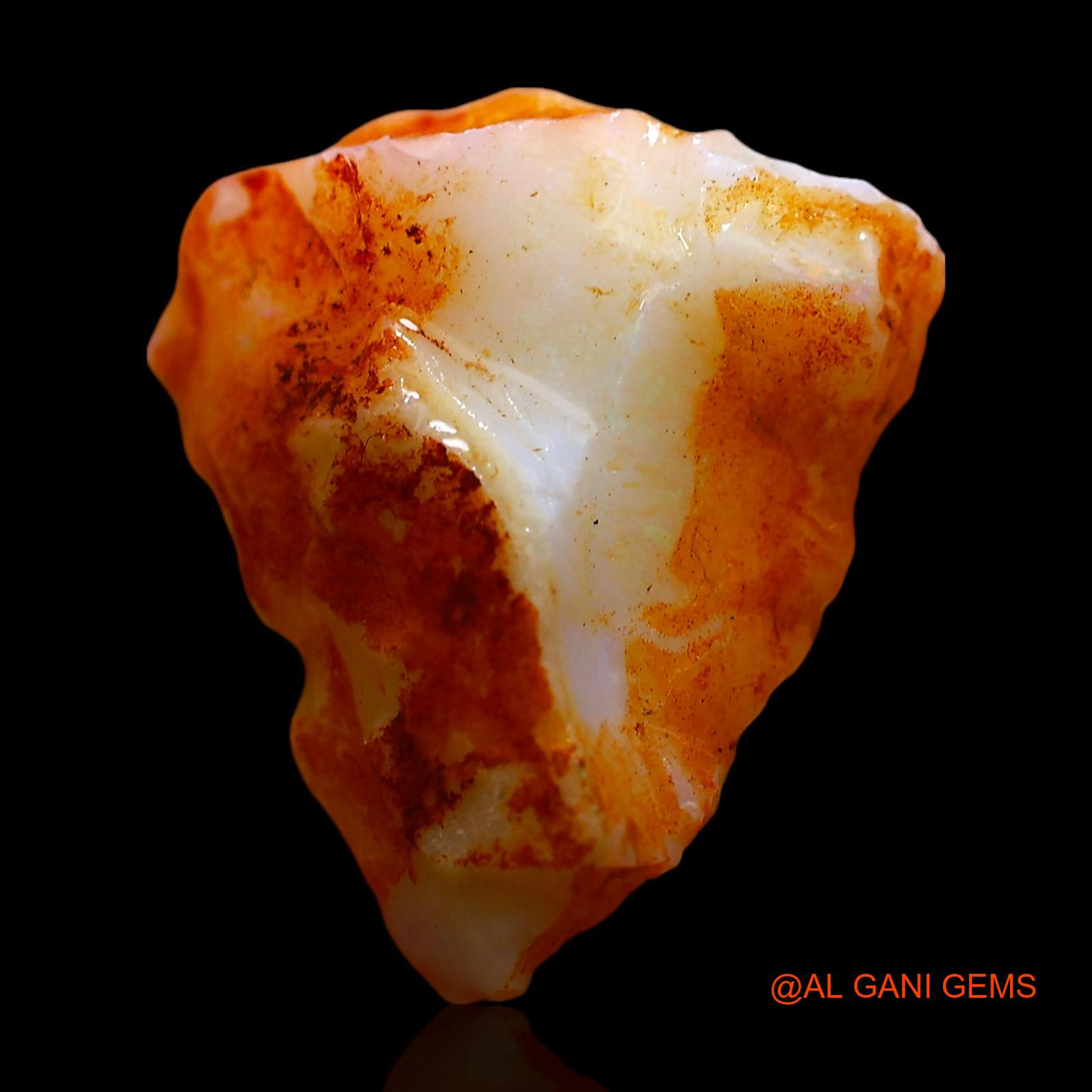 Natural Untreated Fire Opal Loose Gemstone Fancy Rough From Australia 7.00 Cts 16x14x8 mm RD-451