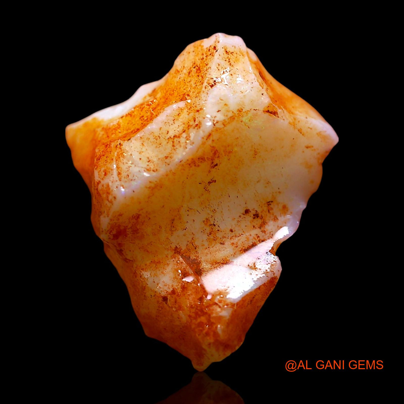 Natural Untreated Fire Opal Loose Gemstone Fancy Rough From Australia 7.00 Cts 16x14x8 mm RD-451