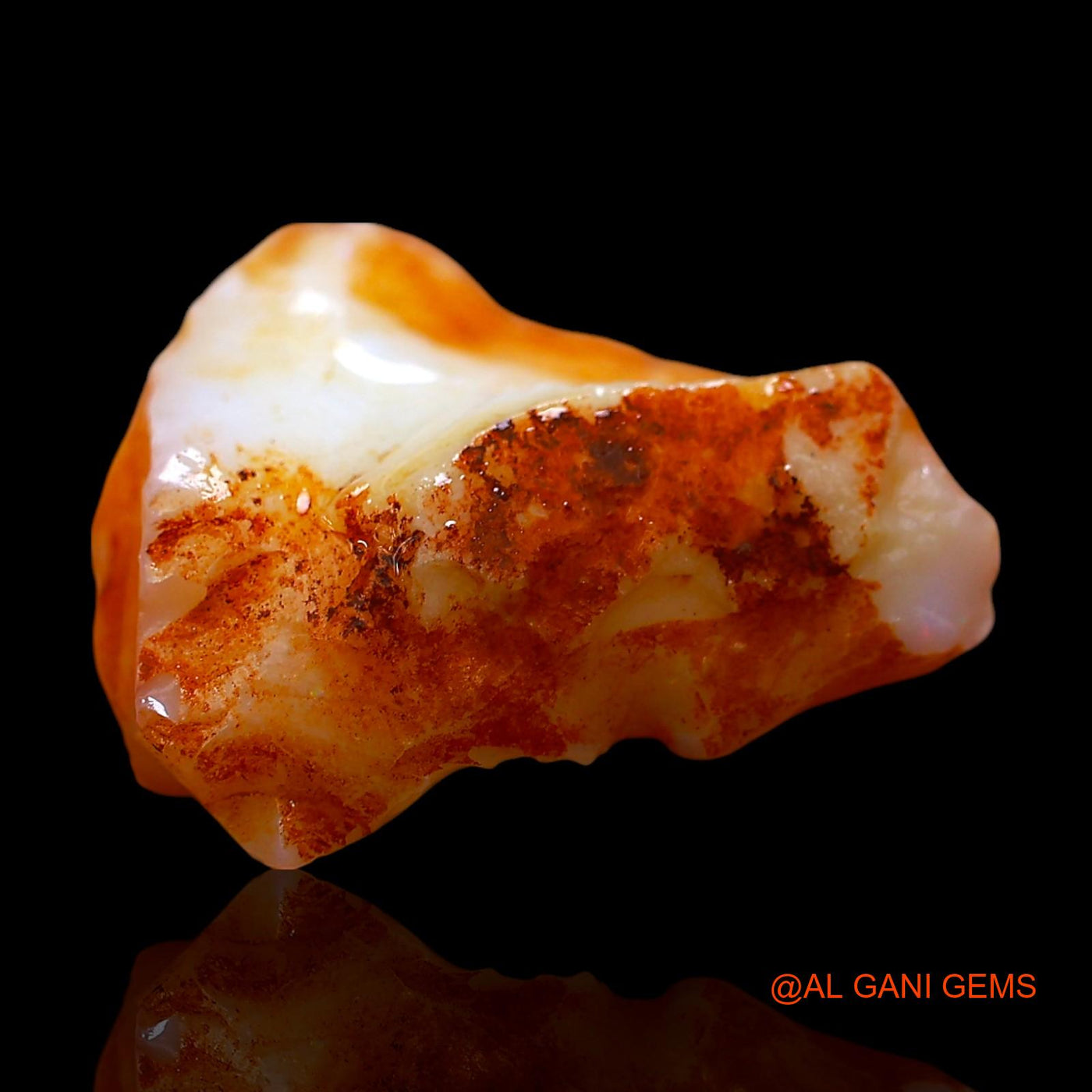 Natural Untreated Fire Opal Loose Gemstone Fancy Rough From Australia 7.00 Cts 16x14x8 mm RD-451