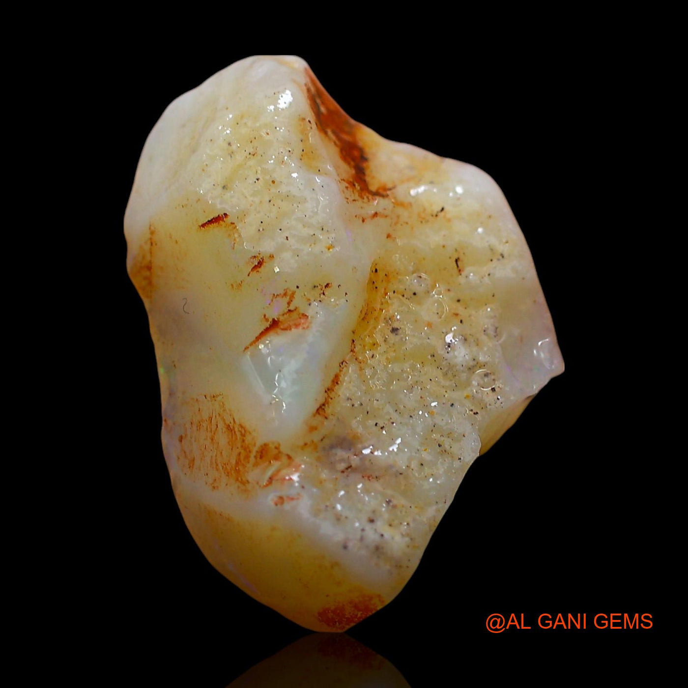 Natural Fire Opal Gemstone 6.00 Cts Loose Fancy Rough From Australia 18x12x5 mm RD-453