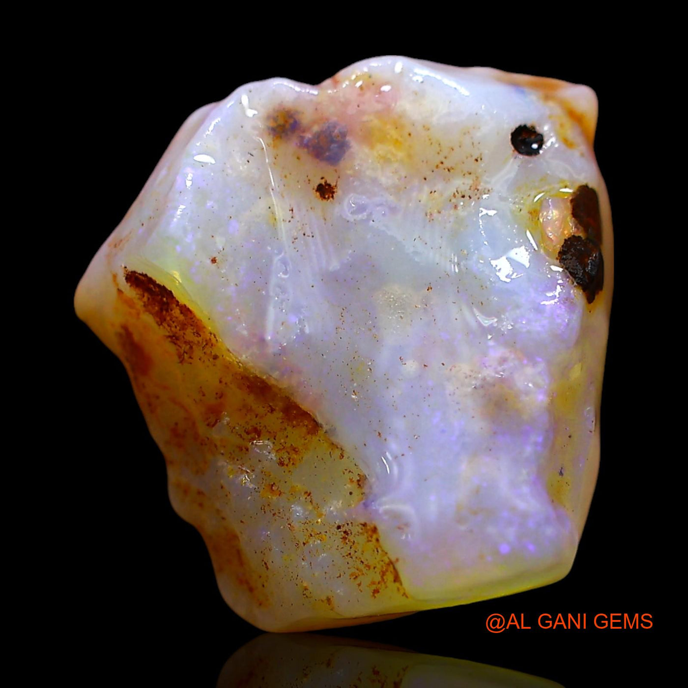 Natural Fire Opal Gemstone 4.00 Cts Loose Fancy Rough From Australia 13x12x4 mm RD-488