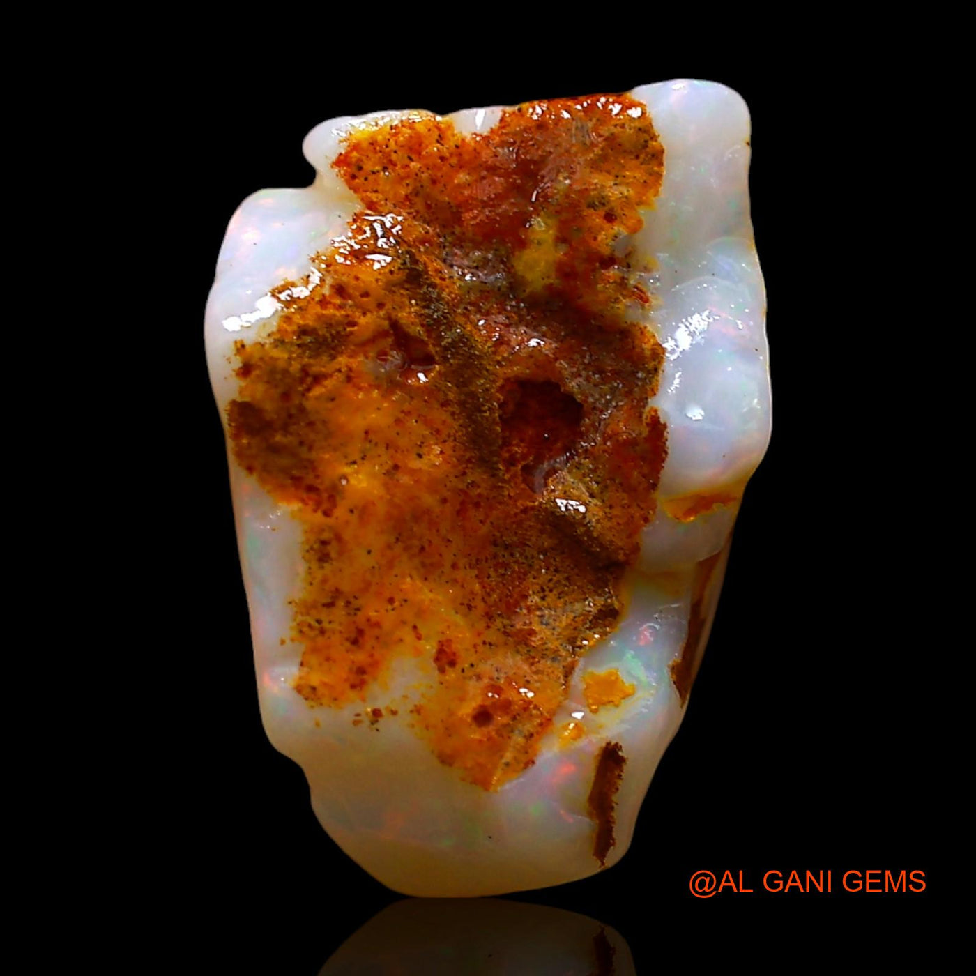 Natural Untreated Fire Opal Loose Gemstone Fancy Rough From Australia 7.00 Cts 13x11x8 mm RD-495