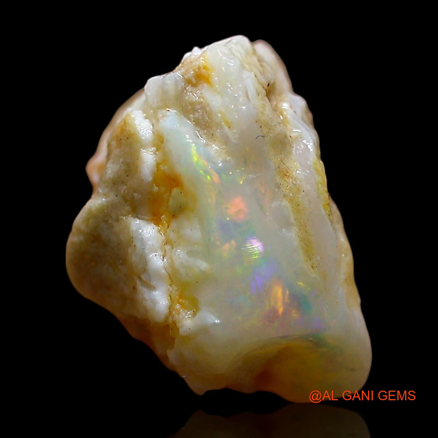 Natural Fire Opal Gemstone 6.00 Cts Loose Fancy Rough From Australia 12x12x9 mm RD-569