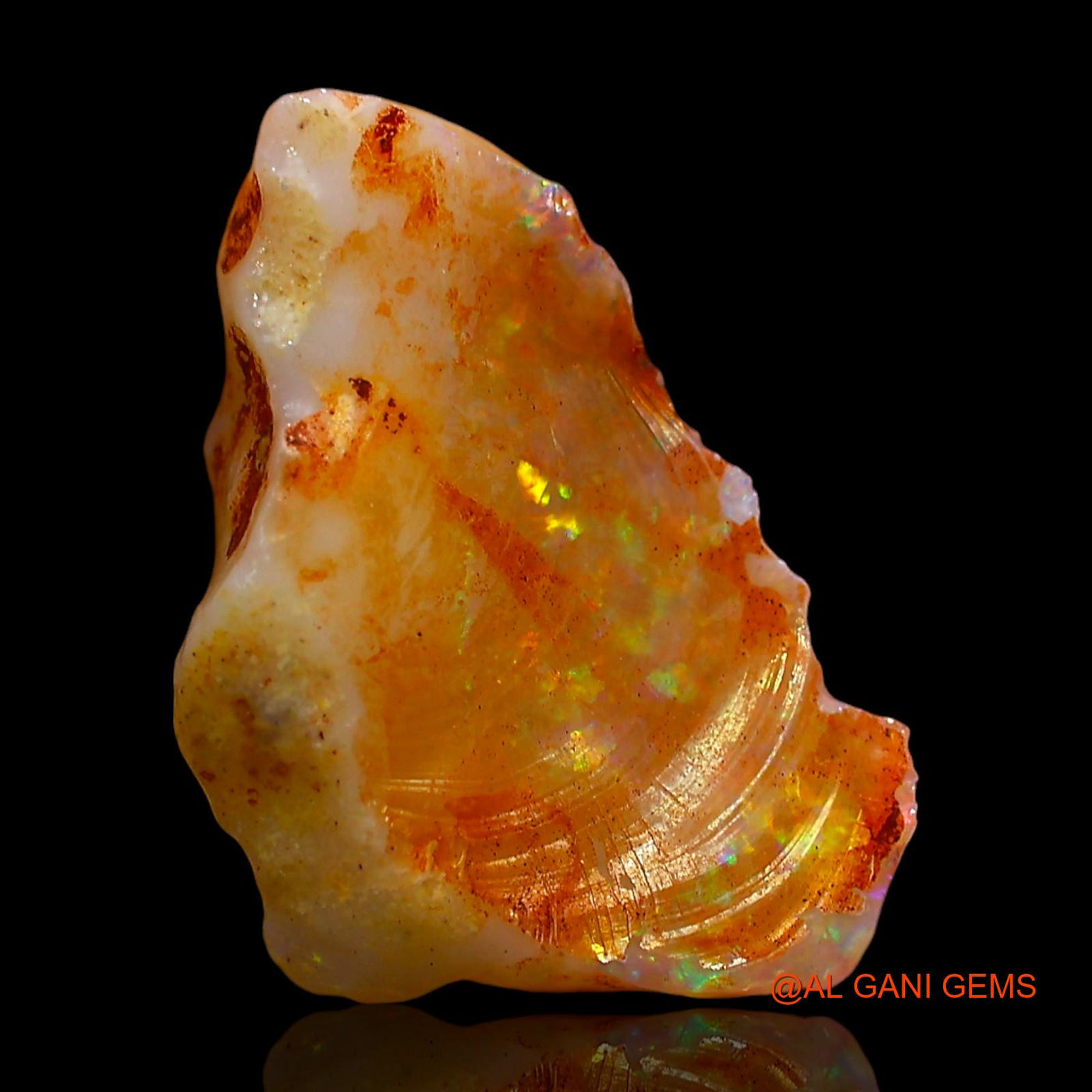 Natural Untreated Fire Opal Loose Gemstone Fancy Rough From Australia 2.00 Cts 16x10x4 mm RD-572