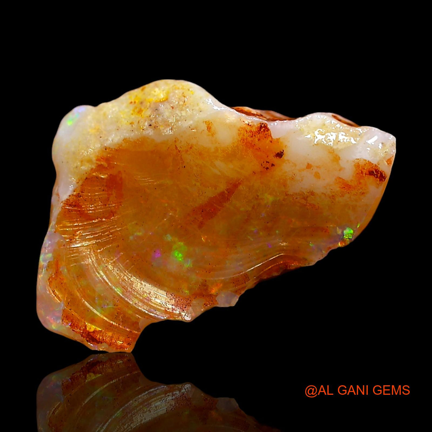 Natural Untreated Fire Opal Loose Gemstone Fancy Rough From Australia 2.00 Cts 16x10x4 mm RD-572