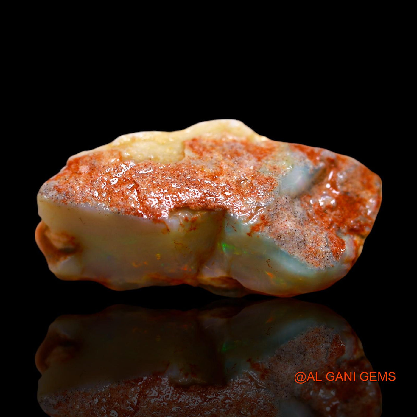 Natural Fire Opal Gemstone 20.00 Cts Loose Fancy Rough From Australia 29x13x11 mm RD-641