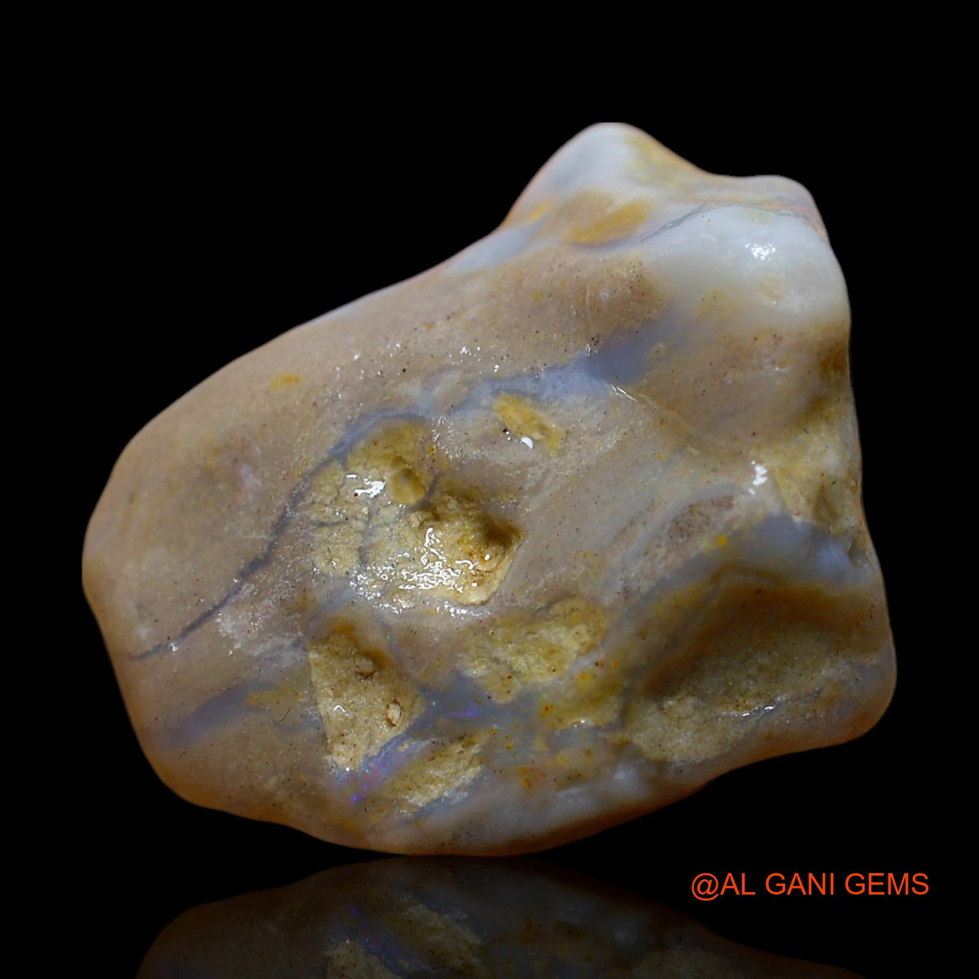 Natural Fire Opal Gemstone 30.00 Cts Loose Fancy Rough From Australia 22x19x13 mm RD-645