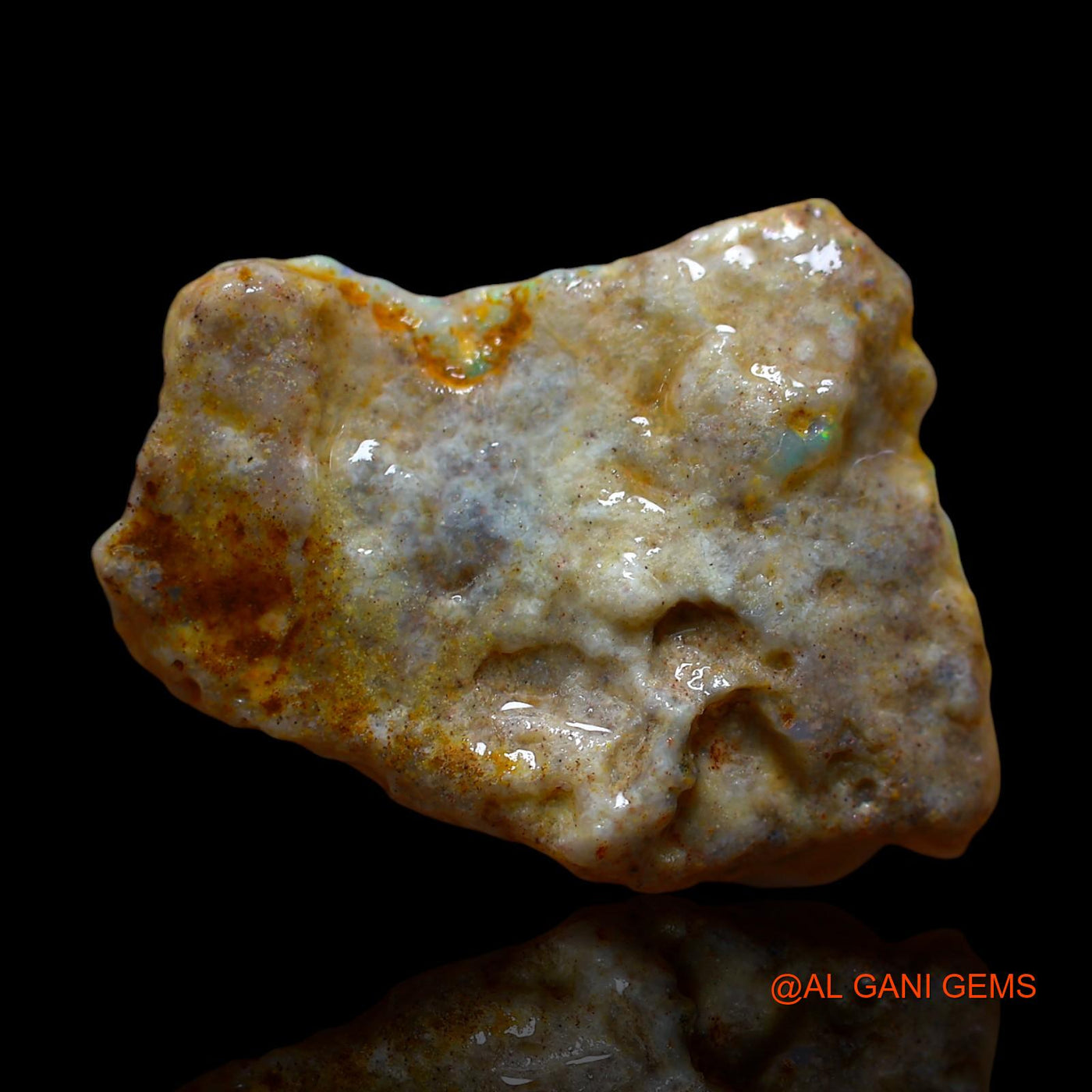 Natural Fire Opal Gemstone 12.00 Cts Loose Fancy Rough From Australia 26x20x5 mm RD-653