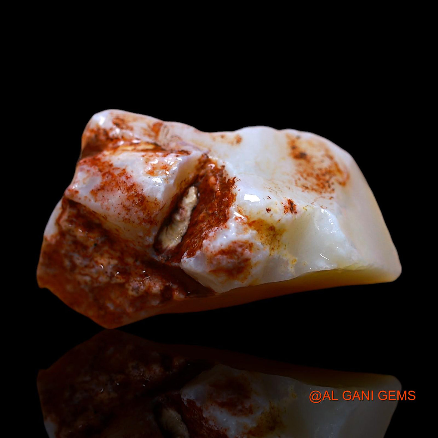 Natural Fire Opal Gemstone 21.00 Cts Loose Fancy Rough From Australia 26x15x11 mm RD-681