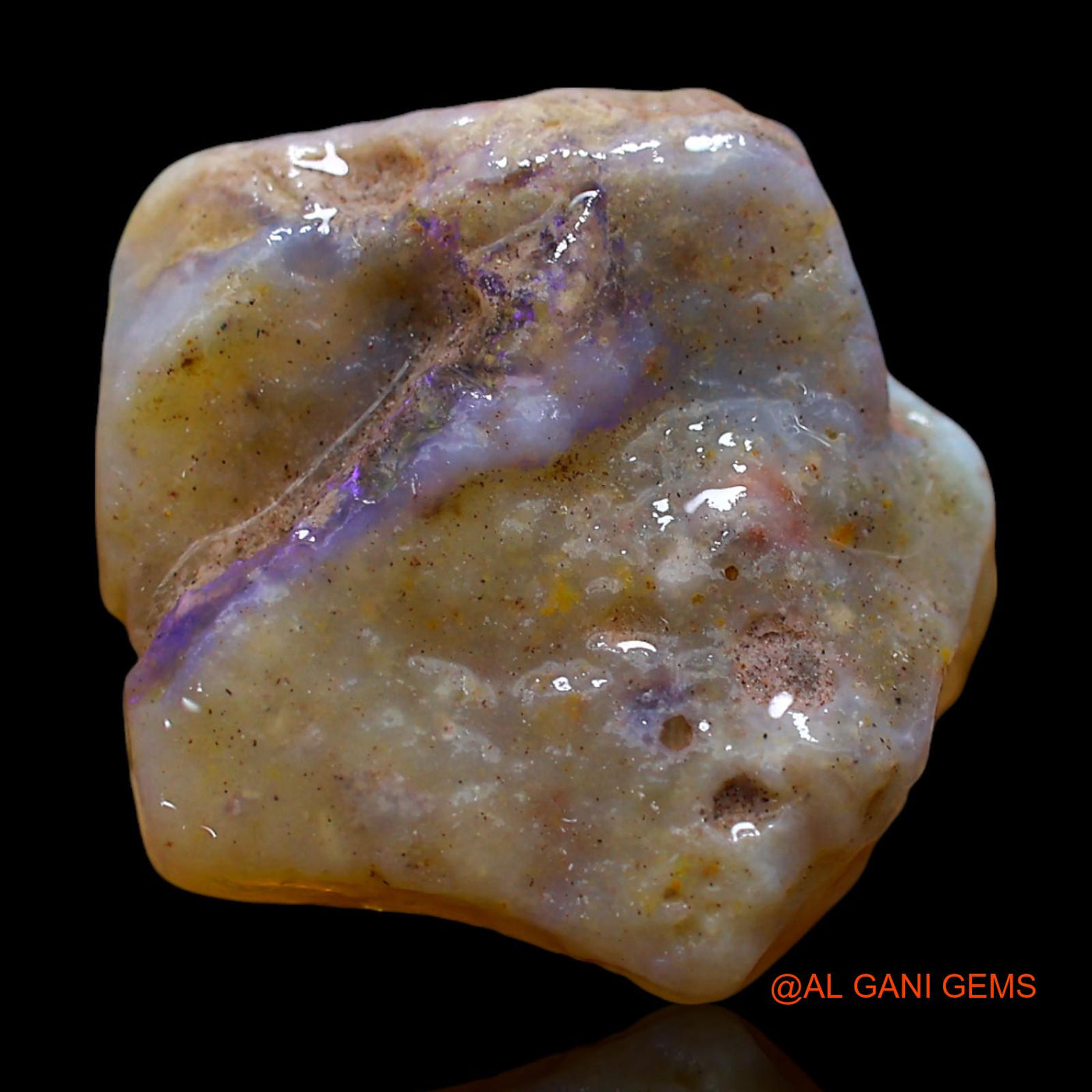 Natural Fire Opal Gemstone 16.00 Cts Loose Fancy Rough From Australia 21x20x6 mm RD-710
